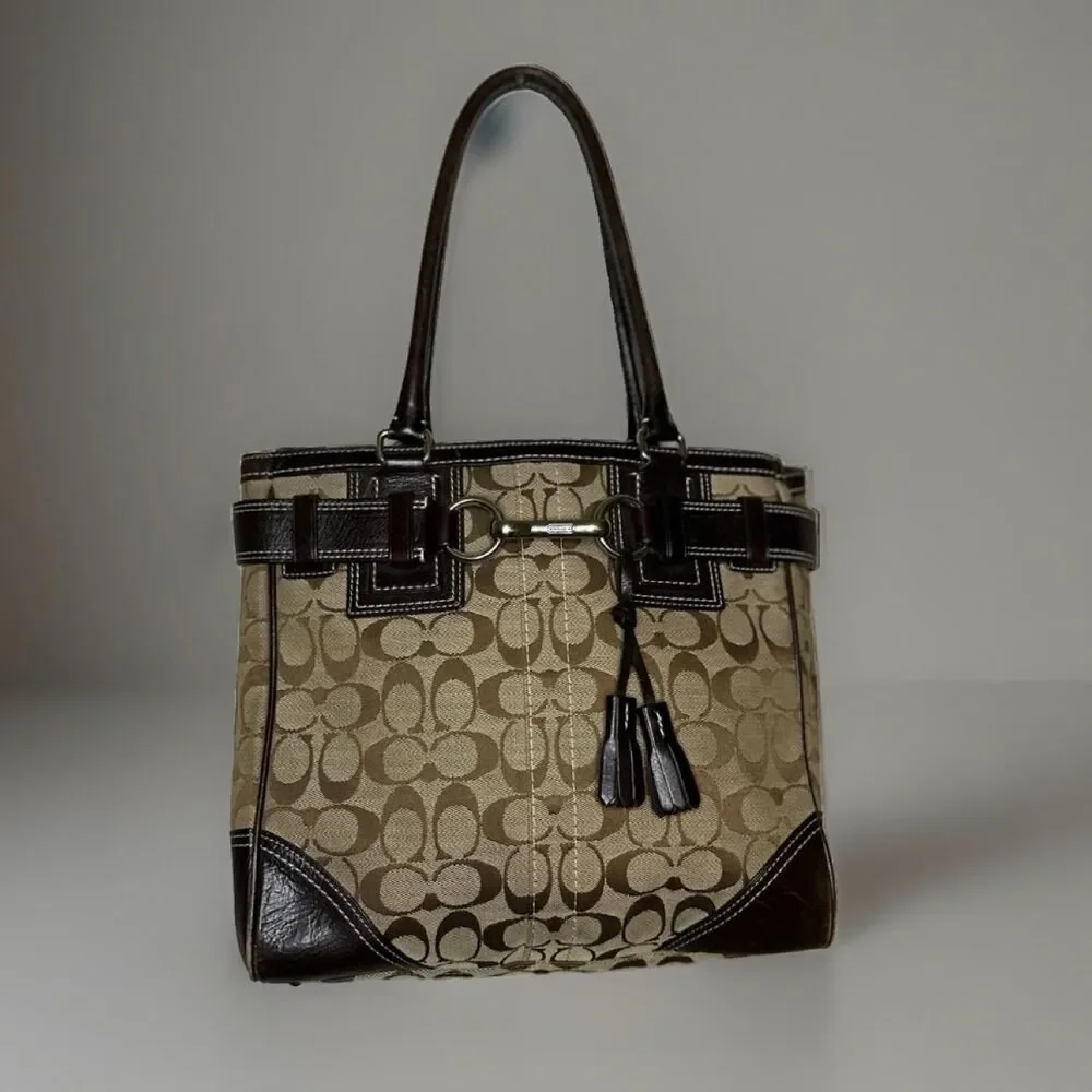 Coach Women's Brown and Tan Bag